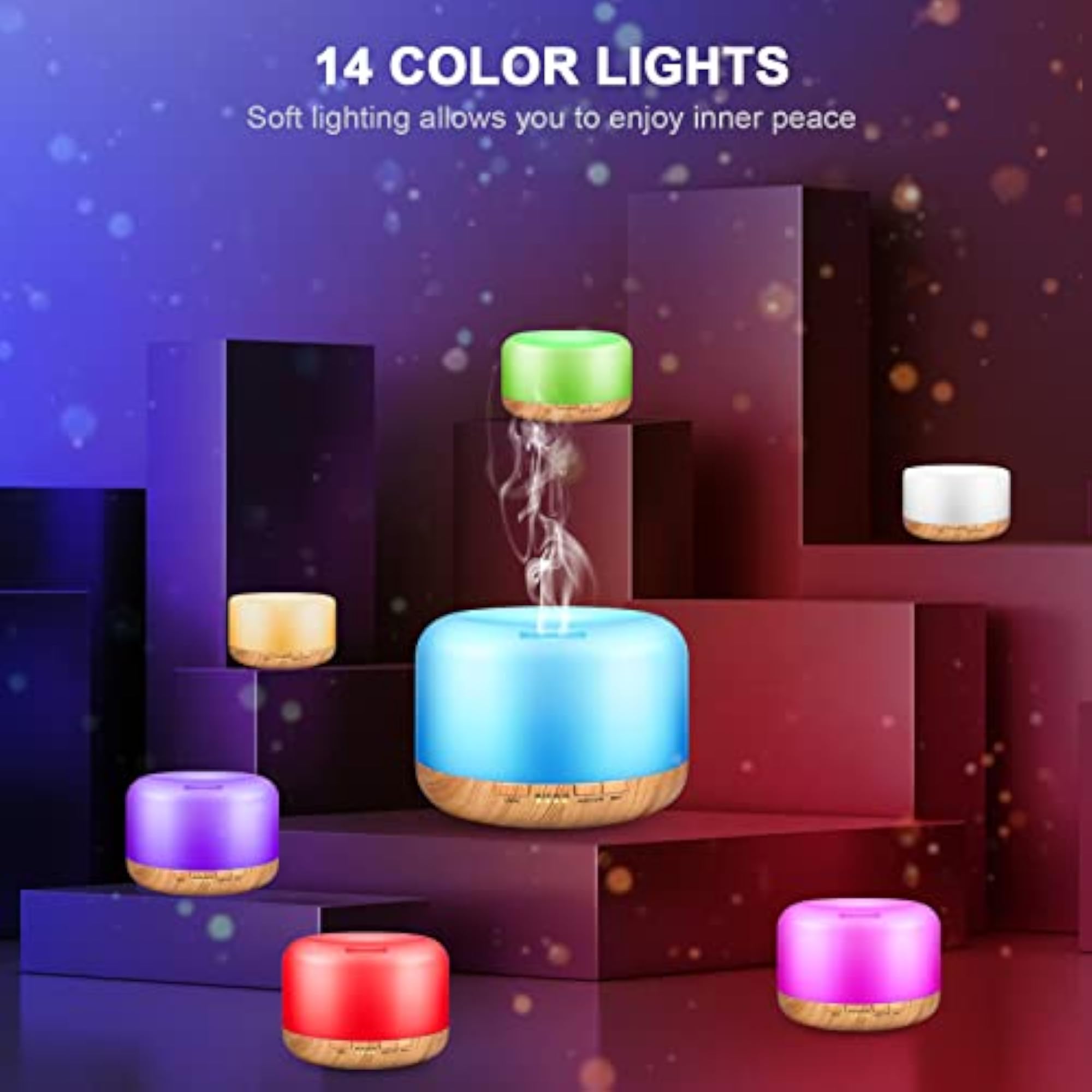 Essential Diffuser for Home Office with Soft Light and Aromatherapy
