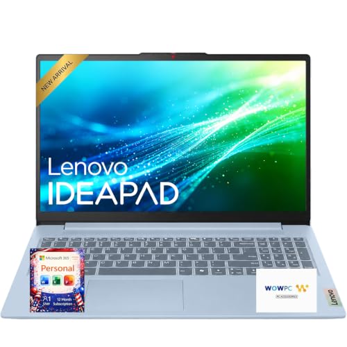 Image of Lenovo IdeaPad Slim 3i Laptop Computer, 15.6 inch FHD Display, 8GB DDR5 RAM, 128GB SSD, Intel N150, Long Battery Lifes, Numeric Keypad, Windows 11 with Microsoft 365, Portable for Work & Study