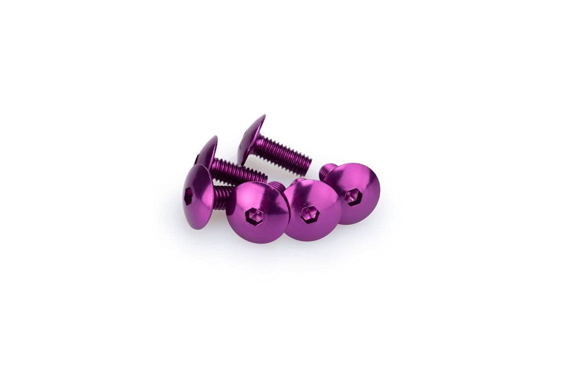Puig 0611l Blister 6 Screws, Rounded, M6, 15 mm, Lilac
