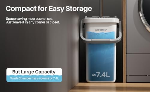 JOYMOOP Mop and Bucket with Wringer Set, Flat Squeeze Mop Flat Head, Dust Mop...