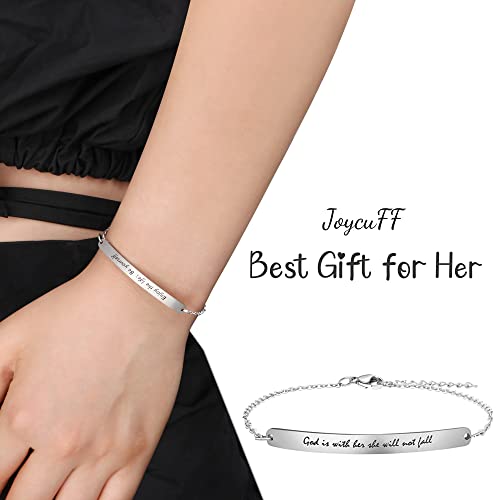 Religious Easter Gifts For Teen Girls Confirmation Gifts For Her Women Friends Motivational Christian Bracelets For Women Birthday Christmas Gifts Stainless Steel Link With Ispirational Message I Am With You Always #TOP1