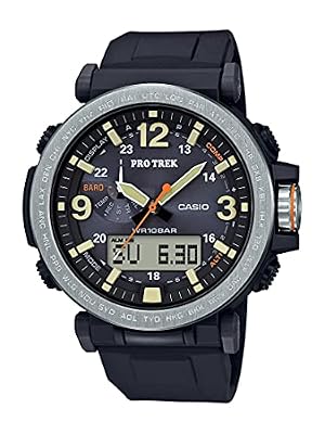 Casio Orologio da uomo analogico-digitale al quarzo giapponese con cinturino in resina PRG-600-1CR, Nero, Moderno
