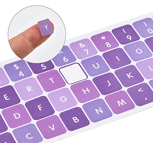 Universal English Keyboard Stickers, 2PC Replacement English Keyboard Letters Sticker Graudal Purple Background with White Lettering for Computer Laptop Notebook Game Keyboard