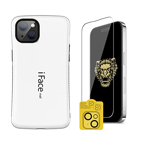 iFace mall iPhone 14 �݊��i �P�[�X & �����K���X�t�B���� �J���������Y�ی�J�o�[ �Z�b�g 3�_ �y�� ���^ ���C�����X�[�d�Ή� �X�g���b�v�z�[�� TPU �o���p�[ �A�C�t�H��14 �J�o�[ (�z���C�g)