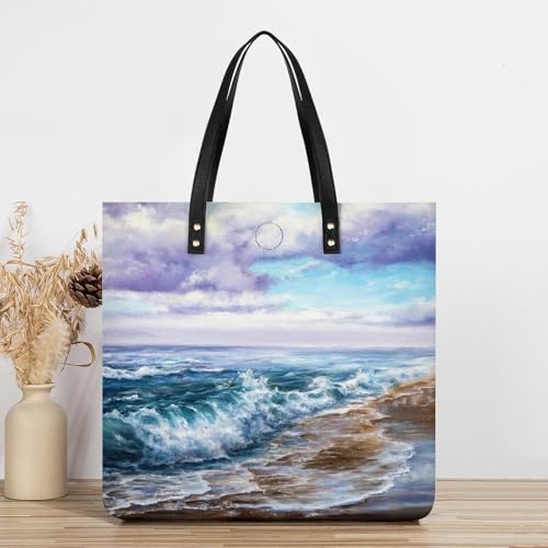 Sac à main shopper Côte Maritime grand format 39x39cm portée épaule confortable