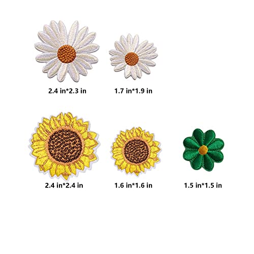 17Pcs Daisy Flower Iron/Sew On Patch, Sunflower Embroidered Appliques Patches For Diy Clothes Backpacks Hats Jeans Jackets #TOP3