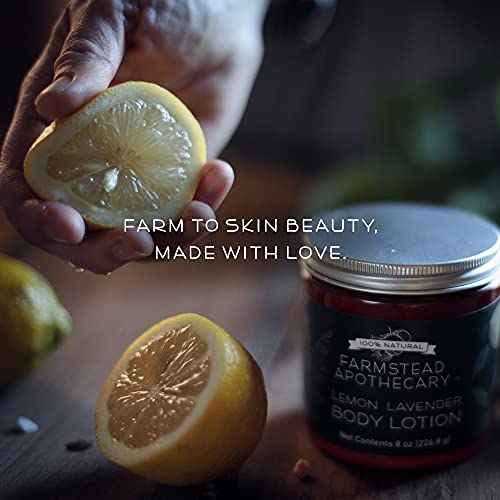 Farmstead Apothecary 100% Natural Body Lotion With Organic Safflower Oil, Organic Sunflower Oil & Organic Vitamin E Oil, 8 Oz (Lemon Lavender) #TOP6