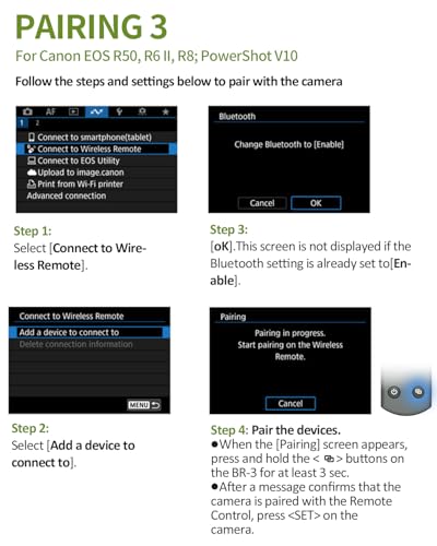 Für die Fernsteuerung von Canon-Kameras, Hanpusen Wiederaufladbarer Kabelloser Auslöser mit OLED-Bildschirm für R50/G7X Mark III/R8/R5/R/RP/R50 V/R10/R5 Mark II/M50/M200/6D Mark II, Ersetzt BR-E1
