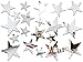 Luokeily Lot de 20 miroirs autocollants 3D en acrylique en forme d'étoile pour décoration d'intérieur Argenté