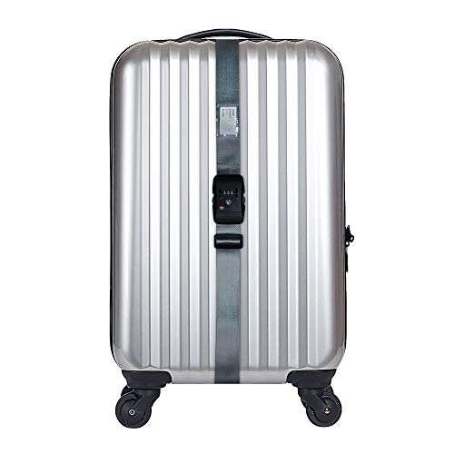 Correias de bagagem resistentes aprovadas pela TSA com cinto de viagem ajustável para malas (cinza)