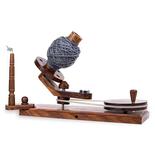 Artificia Exports Large Wooden Yarn Winder for Knitting Crocheting Handcrafted - Yarn Cake Winder, Natural Ball Winder, Yarn Winder Large Capacity (Rosewood Winder)