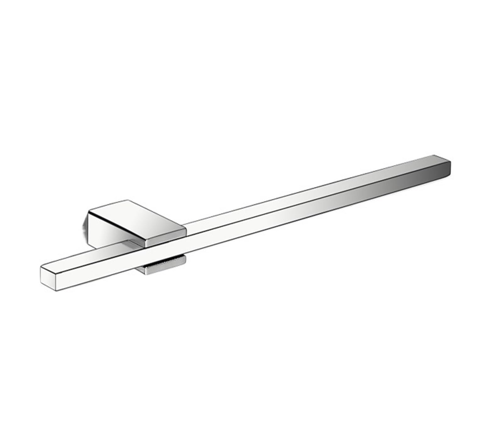 1pc Black Toilet Hanging Non Perforated Towel Rack Extendable Pole Stainless Steel(30cm chrome)