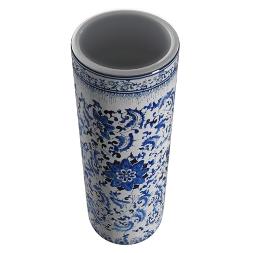 Red Lantern 24\" Floral Blue & White Porcelain Umbrella Stand
