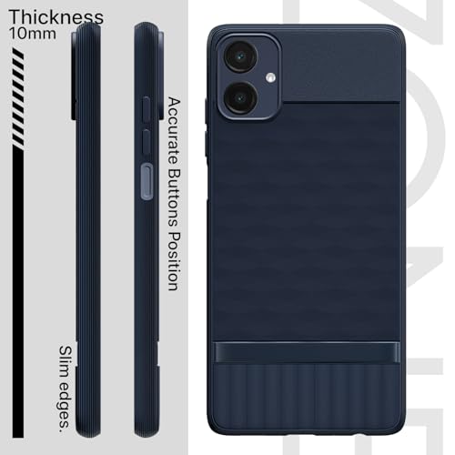 Image of Pikkme Back Cover for Samsung Galaxy A06 Camera Protection 3D Hexa Cube Design Silicone Protective Bumper Case (Blue)