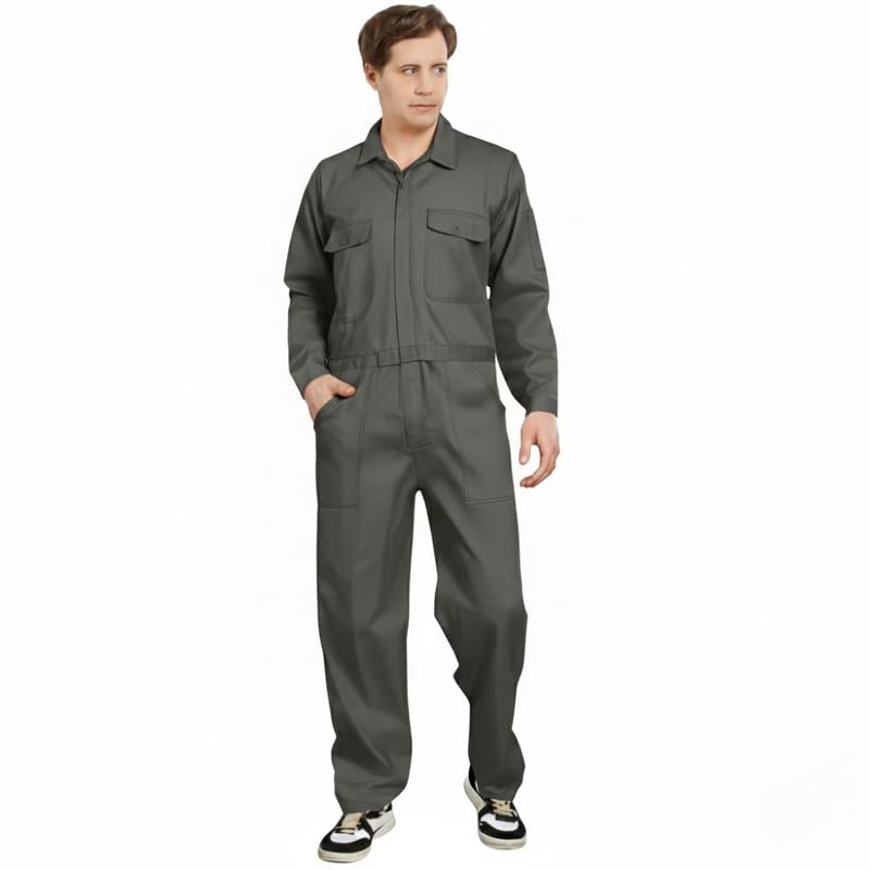 Image of Trendy Uniform Plain Boiler Suit Men'S Cotton boiler suit /boiler suit For Industrial /Full Sleeves Coverall /Mechanic Painter Workwear, Size-XXL, Colour-Grey