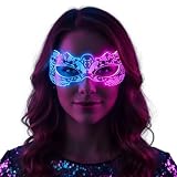 Fency Light Up Glasses - LED Glow Glasses for Rave, Party, Halloween & Cyberpunk, Cool Light-Up Accessories for Women