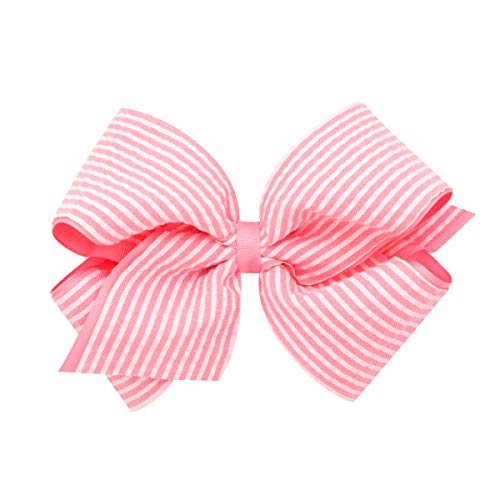 Wee Ones King Girl's & Baby Girl's Seersucker Bow - Pink image 5