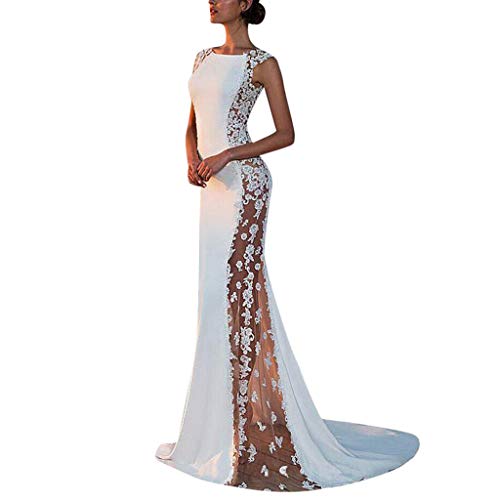 Overdose Vestidos Largos Mujer para Boda Blanco Hueco...