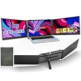 Laptomo トリプルモニター 14インチ ケーブル1本で接続 FHD 1080P IPS ノートパソコン用デュアルモバイルモニター 超薄型・超軽量 2/3画面拡張 持ち運び モバイルディスプレイ USB-A/Type-C プラグアンドプレイ Windows/Mac/Android/Linux対応 13.5〜17インチ対応
