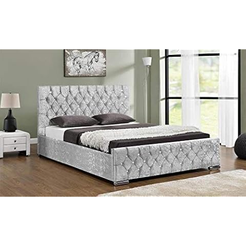 mm08enn Alton Button Bed Frame in Beige Cover