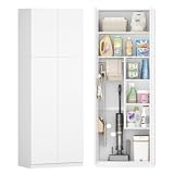 Hzuaneri Mehrzweckschrank, Besenschrank mit separatem Staubsaugerschrank