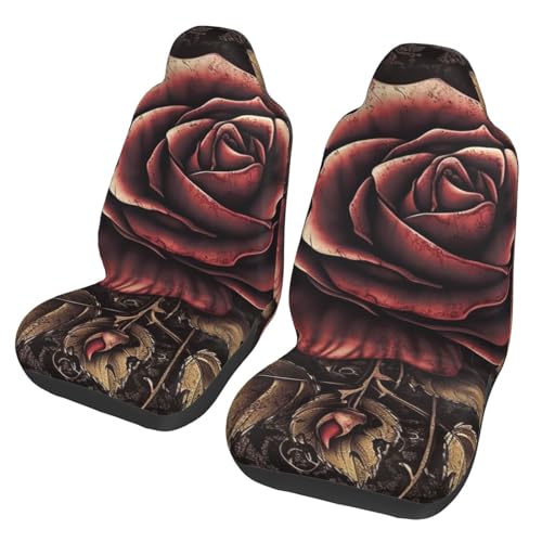 Housse de siège auto lavable et antidérapante universelle motif rose gothique