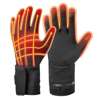 Heated Gloves for Man Women for Touchsreen, Rechargeable Motorcycle Electric Heated Gloves Liners, Heating Work Ski Gloves with 2 Batterie for Hunting, Skiing, Fishing, Camping, Snowboarding, Size S