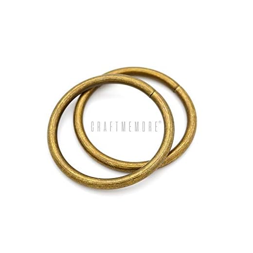 CRAFTMEMORE O-Ring Findings Metal Non-Welded O Rings for Belts Bags Landyard DIY Leather Hand Craft (2" x 10 pcs, Antique Brass)