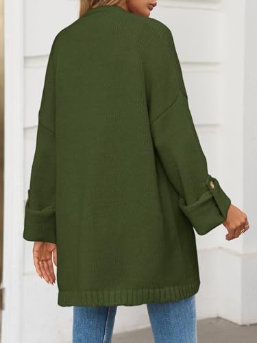 Image of Saodimallsu Womens Oversized Long Cardigan Sweaters Casual Open Front Chunky Knit Slouchy Fall Trendy Sweater Coats