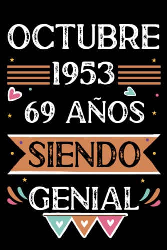 CUADERNO, Octubre 1953,69 Años Siendo Genial: Libro de visitas, cuaderno, 110 páginas de felicitaciones, idea de regalo, regalo Para la esposa, novia, mujer, La madre