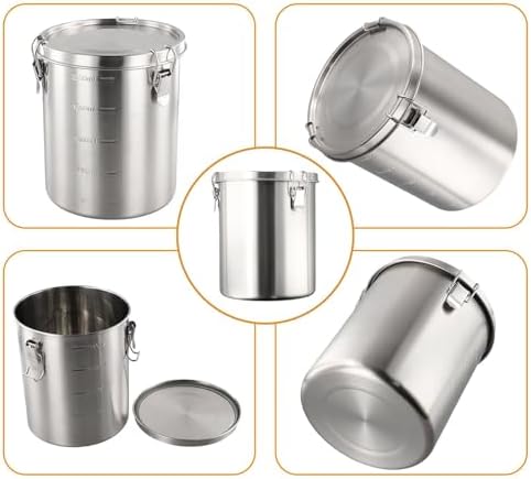 Feegow Kahve Çekirdekleri, Çay, Şeker, Un, Büyük Kapasiteli Mühürlü Mutfak Kabı (2500MM) için Valfli Paslanmaz Çelik Hava Geçirmez Gıda Saklama Kabı - Görsel 5