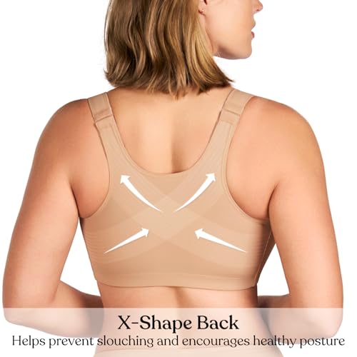 Image of HSIA Posture Bras for Women - Front Closure Bra for Women No Underwire Back Support Plus Size Full Coverage Bra