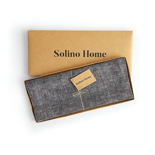 image for Solino Home Linen Table Runner 144 Inches Long - Athena, 100% Pure Lin
