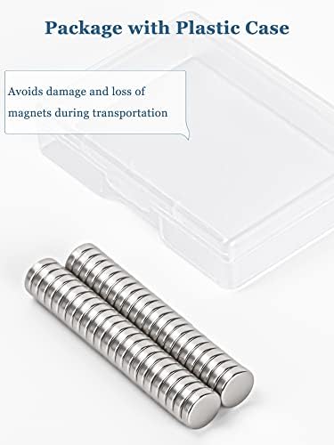 SMARTAKE 45 Pcs Refrigerator Magnets, 10x2.6mm Small Round Fridge Magnets, Multi-Use Premium Neodymium Office Magnets for Fridge, Whiteboard, Billboard in Home, Kitchen, Office and School (Silver)