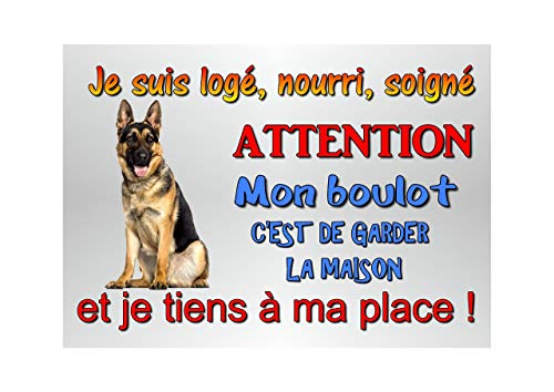 Plaque Attention Chien Humoristique Berger Allemand En Metal 29 X Cm Env Ref 58 Amazon Fr Produits Handmade