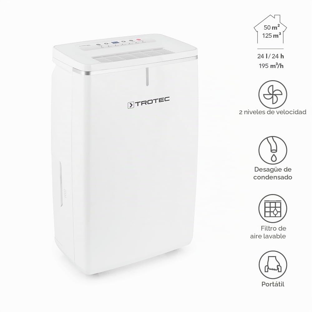 TROTEC TTK 72 E deshumidificador 24 l/día para hogar y sótano