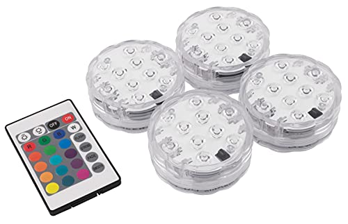 Juego de 4 luces subacuáticas LED RGB, IP68 Cover