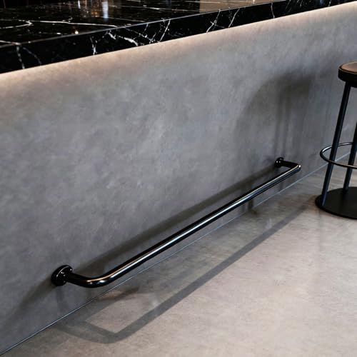 Repose-pieds bar en inox robuste 91 cm avec fixations pour comptoir de maison et bistrot