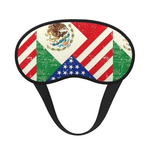 Antifaz para dormir unisex con estampado de bandera mexicana americana, cómoda, para viajes, meditación, sueño, viajes