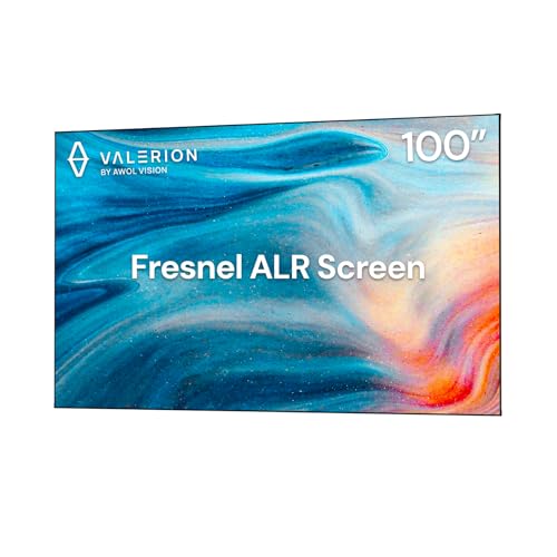 Valerion 100-inch Fresnel ALR Projector Screen, 16:9 Fixed Frame, Daylight Viewing, 1.8 Gain, 85%...