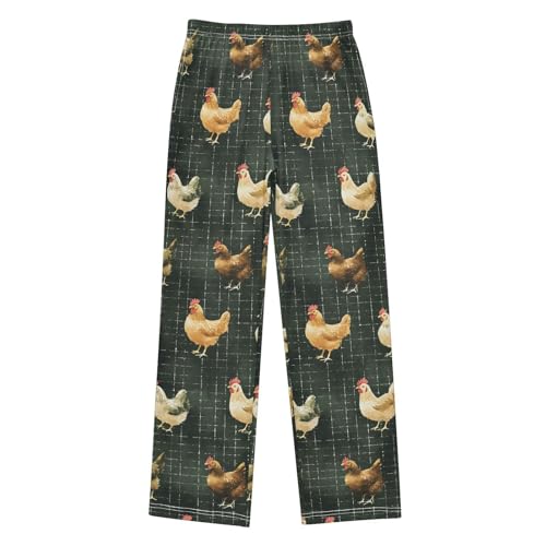 Pajama Pants Chicken Pattern Long Sleep Pants Lounge Bottoms