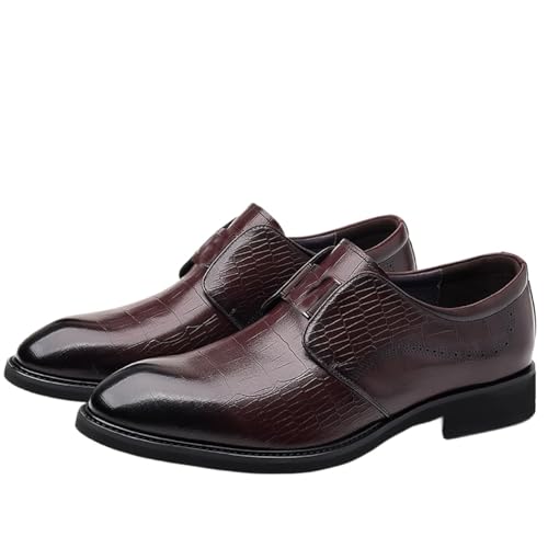 Men's Genuine Leather Shoes Anti-Slip Rubber Sole Classic Business Slip-Resistant Dress Shoes for Work & Outdoor