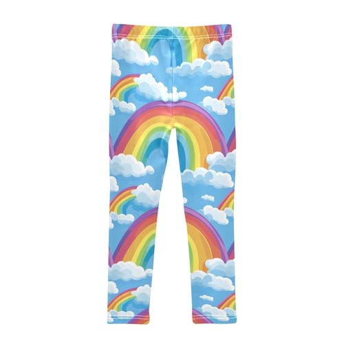 Rainbow and Cloud Girls Casual Leggings for Kids Printed Long Pant Bottoms Stretch and Soft2