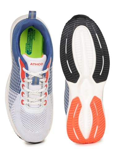 Image of Mens Running Shoes for Man Comfortable Men's Sports Shoes with Memory Foam Cushioned Insole Sports Shoes for Men Running Walking Lightweight Gym Shoe for Men Comfortable Stylish & Casual Walking ATHCO Shoe for Man Anti Slip Gym Footwear