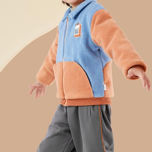 Tenna Teki Toddler Kids Fleece Jacket, Full Zip-Up Coat Solid for Boys and Girls2