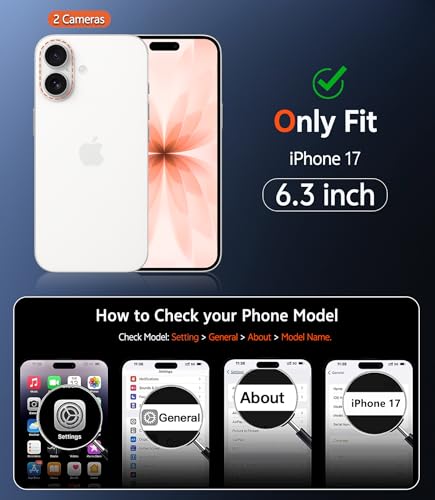 Image of FNTCASE for iPhone 17 Case Matte: Magnetic Phone Cases with Screen Protector Drop Proof Compatible with Magsafe Slim Anti Yellowing Rugged Protective Translucent Cell Phone Cover (C-Orange)