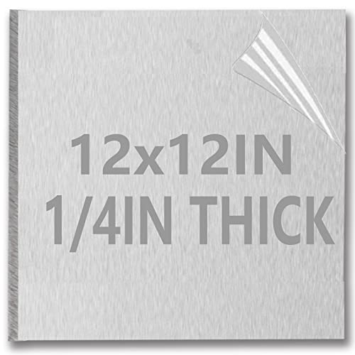 Aodestiny METALSHEETS-12X12X6-220912-FA 1/4Inch Thick Aluminum Sheets & Plates, 12 Inch X 12"Heavy Duty Aluminum Plates With Protective Film, 6061 Flat Plain Panel Plate Solid Metal Sheet Plate cover