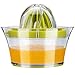 G.a HOMEFAVOR Exprimidor de Cítricos Manual 4 en 1, Exprimidor de Lima, Limón y Naranja, Exprimidor de Manos Fácil de Usar y Limpio, Exprimidor de Zumos con 2 Escariadores y Recipiente de Medición