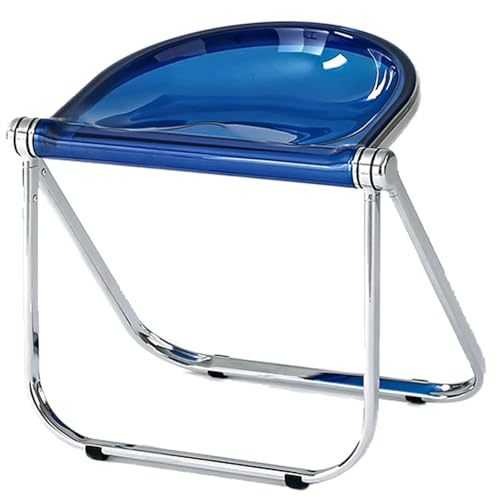 Chaise pliante en acrylique - Tabouret de salle à manger transparent - Design sans accoudoirs en plastique épais pour la maison, le bureau, le salon, la...