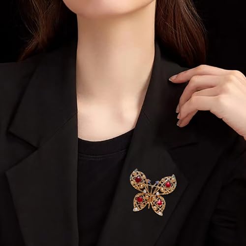 Image of Insect Animal Brooch Pin for Women Rhinestone Lapel Pins Vintage Brooches for Costume Accessories